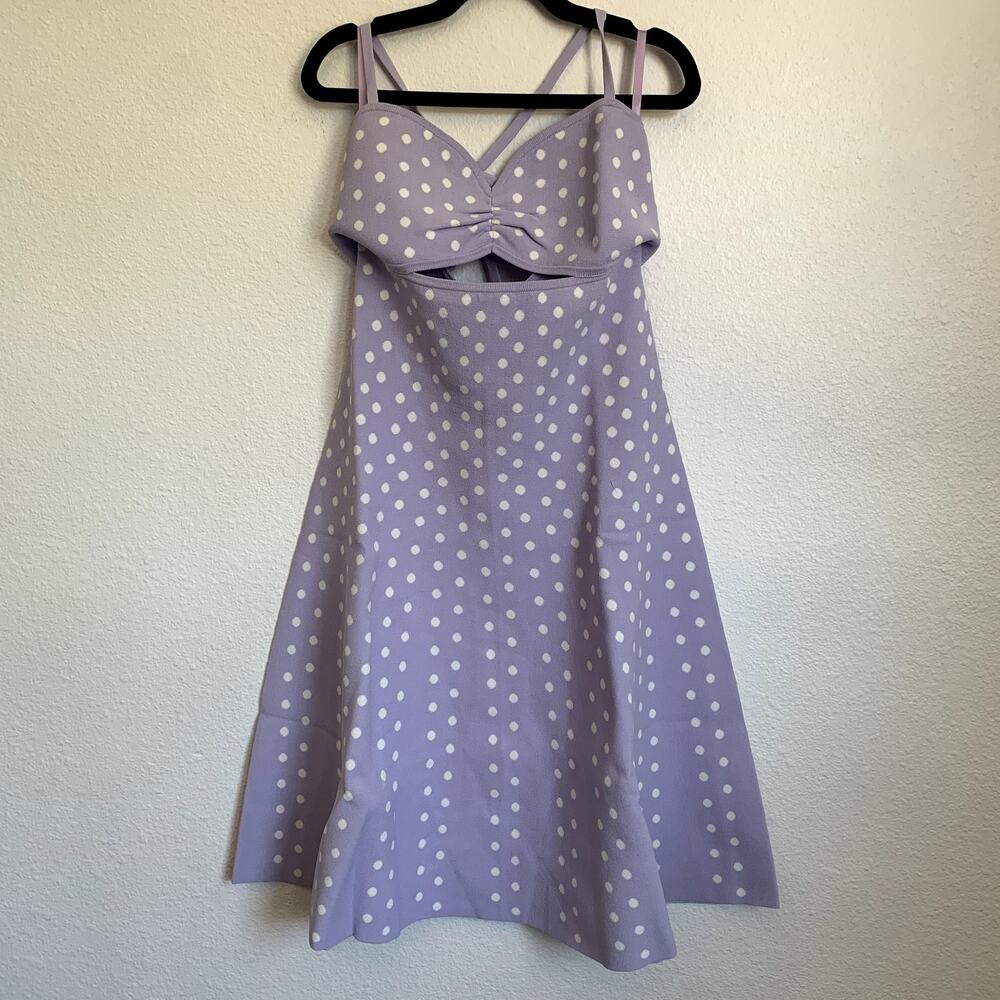 NWT Ronny Kobo Shila Polka Dot Cutout Mini Dress‎ in Lavender - Picture 4 of 10